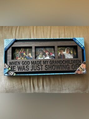 Wood Tone 'When God Made My Grandchildren' Light-Up Photo Frame
